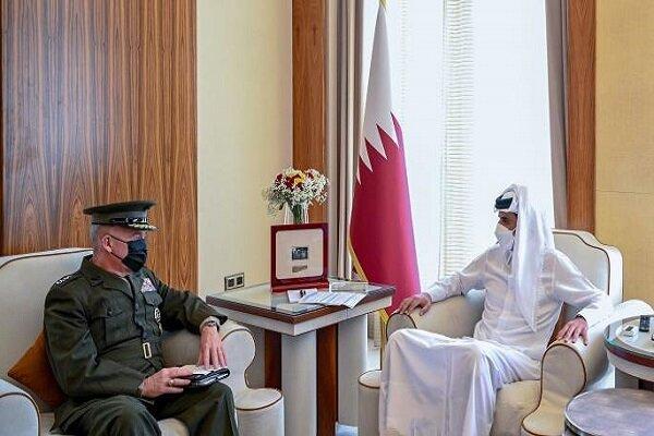 دیدار فرمانده ستاد مرکزی امریکا با امیر قطر ملاقات فرمانده ستاد مرکزی امریکا با امیر قطر
